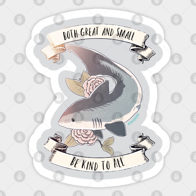 Be Kind to All -- Shark Edition Sticker by Avianblu